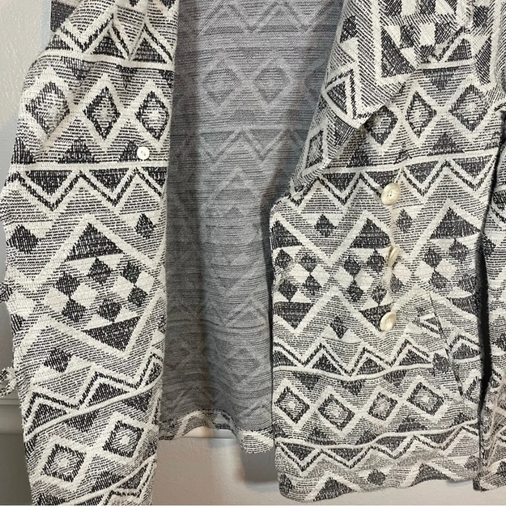 Lucky Brand Tribal Pattern Button Front Blazer Jacket Size M - Picture 11 of 13